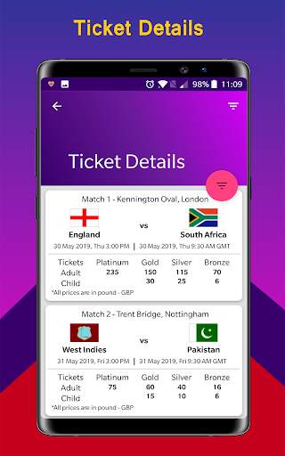 Cricket Cup 2020 Time Table Live Score Schedule screenshot 14