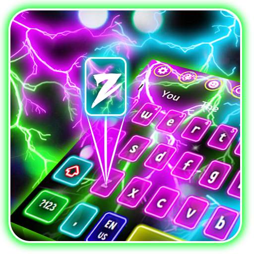 Thunder Neon Keyboard Theme 10001004