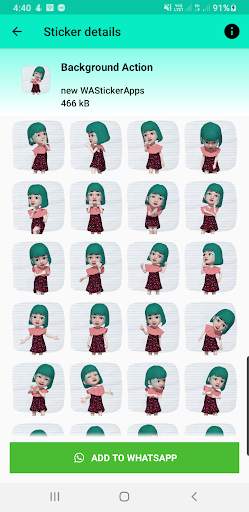 animated stickers for whatsapp - cute girl sticker screenshot 2