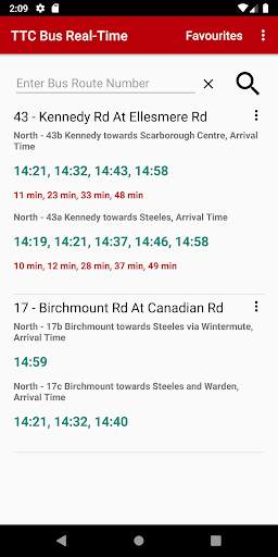 TTC Bus Real-Time, Min Data Usage screenshot 3