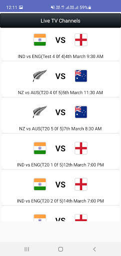All TV Channels and cricket line screenshot 2