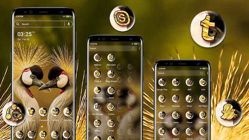 Grey Crowned Crane Launcher Theme screenshot 2