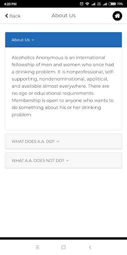 Alcoholics Anonymous India screenshot 2