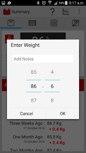 Weight Tracker "Weigh My Diet" screenshot 2