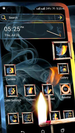 Smoky Matchstick Flame Launcher Theme screenshot 1