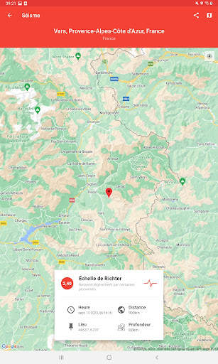 Mes Alertes de Séismes screenshot 8