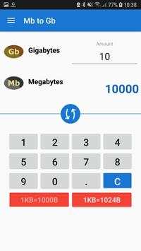 Mb to Gb Converter screenshot 4