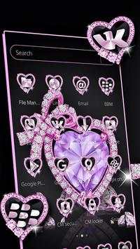 Tema Purple Diamond Bow Heart screenshot 1