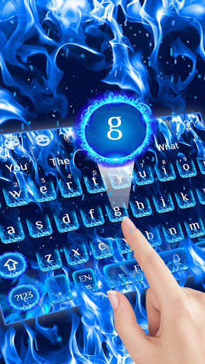 Blue Fire Flame Keyboard Theme screenshot 2