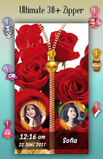 Red Rose Zipper Lock Screen screenshot 4