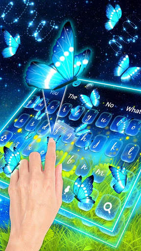 Starry Night Butterfly Keyboard Theme screenshot 2