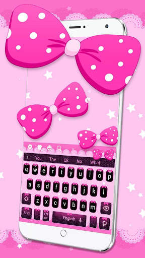 Pink Bow Keyboard Theme screenshot 1