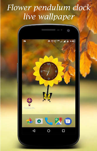 Flower pendulum clock live wallpaper screenshot 5