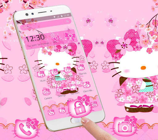 Pink Princess Kitty Launcher Theme😻 screenshot 3