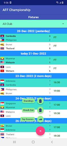 World Soccer Fixtures screenshot 2