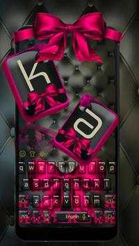 Tema Keyboard Black Pink Bow screenshot 1