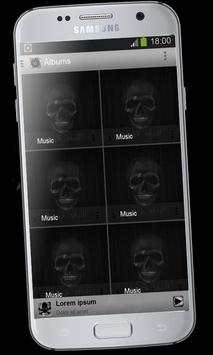 Black skull Music Player Theme screenshot 4
