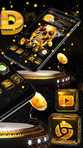 3D Skull Glass Tech Launcher Theme💀 screenshot 4