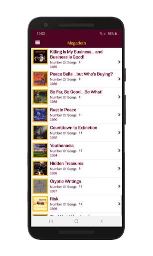 Megadeth Modern Music Library (Unofficial) screenshot 2
