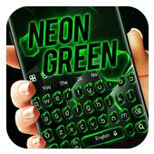 Typing. Fast Neon Green Keyboard 10001002