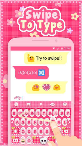 Pink Kitty Keyboard Theme screenshot 4