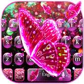 Pembe Parıltı kelebek Klavye Teması on 9Apps