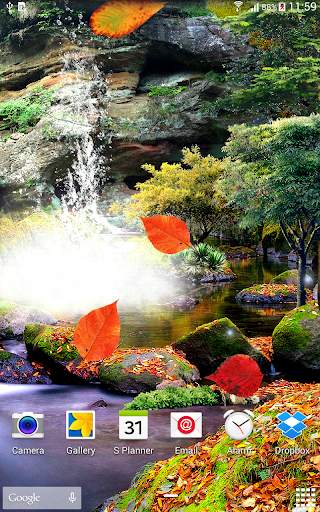 3D Autumn Waterfall Wallpaper screenshot 7