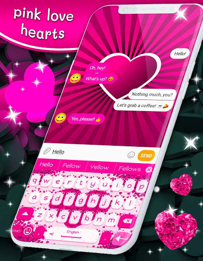 Pink Hearts Keyboard 💕 Love Keyboard Themes screenshot 2