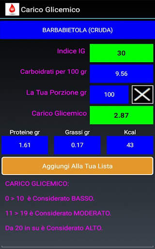 Indice & Carico Glicemico Lite screenshot 10