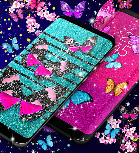 Glitter butterfly wallpapers screenshot 3