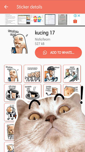Kucing Lucu Stiker - WAStickerApps screenshot 6