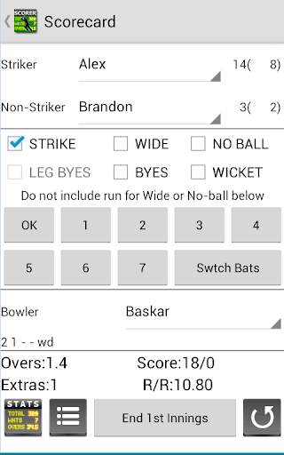 Best Cricket Scorer FREE screenshot 5