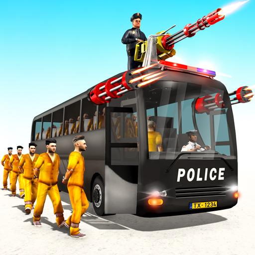 Tiro de ônibus da polícia - avião da polícia icon