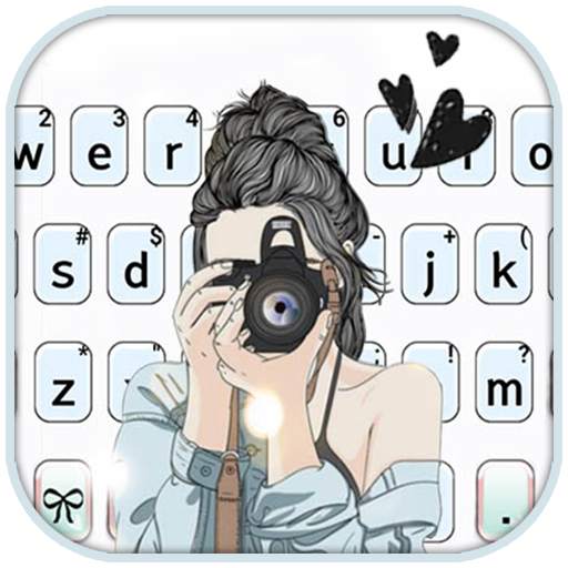 Camera Girl Keyboard Background 1.0