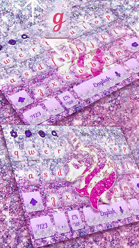 Unicorn Glitter Keyboard Theme screenshot 3