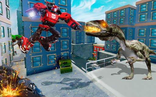Red Robots Ranger Dino Shoot 21- Dinosaur lite 21 screenshot 2