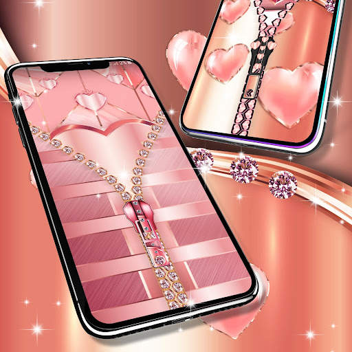 Rose gold lock screen zipper screenshot 4