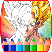 Coloring book for super saiyan  super-héro icon
