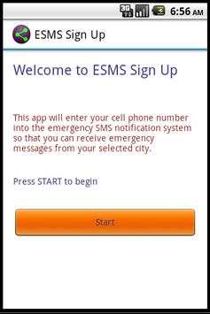 ESMS Sign Up screenshot 1