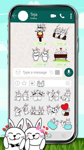 Bunny In Love Emoji Stickers screenshot 2