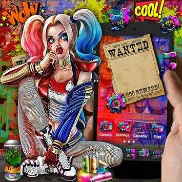 Joker Graffiti Sexy Girl Launcher Theme screenshot 2