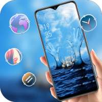 Abstract theme Hand of the ocean icon