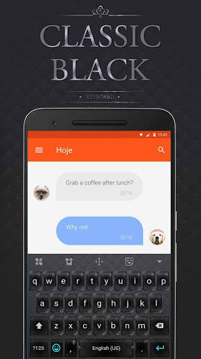Black Emoji Keyboard Theme screenshot 1