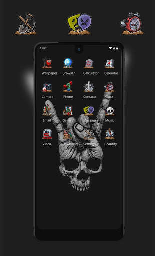 Tema abstrak Rock Skull Graffiti screenshot 3