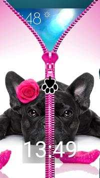 Cute Puppy Zipper Lock Screen screenshot 2