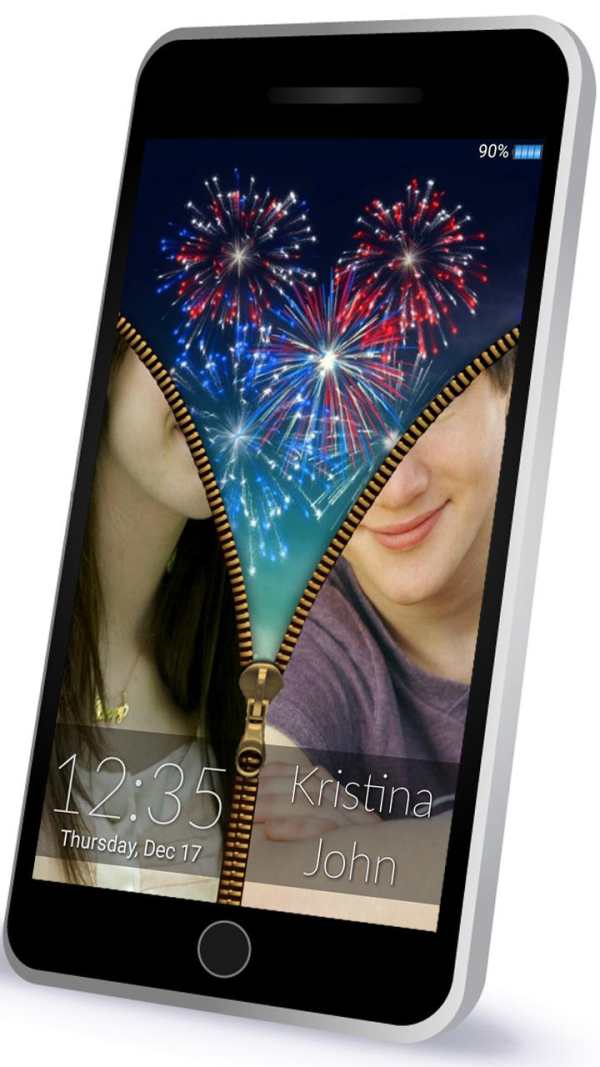 Couple Photo Zipper LockScreen screenshot 3