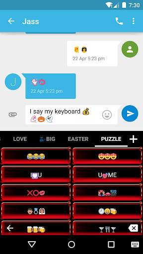 Red Snake Emoji Keyboard Theme screenshot 4