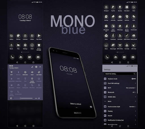 [EMUI 5/8]Mono Blue Theme screenshot 1