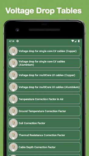 calculadora de caída de voltaje, tamaño de cable screenshot 5