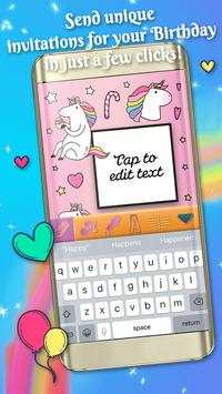 Unicorn Birthday Invitations screenshot 2
